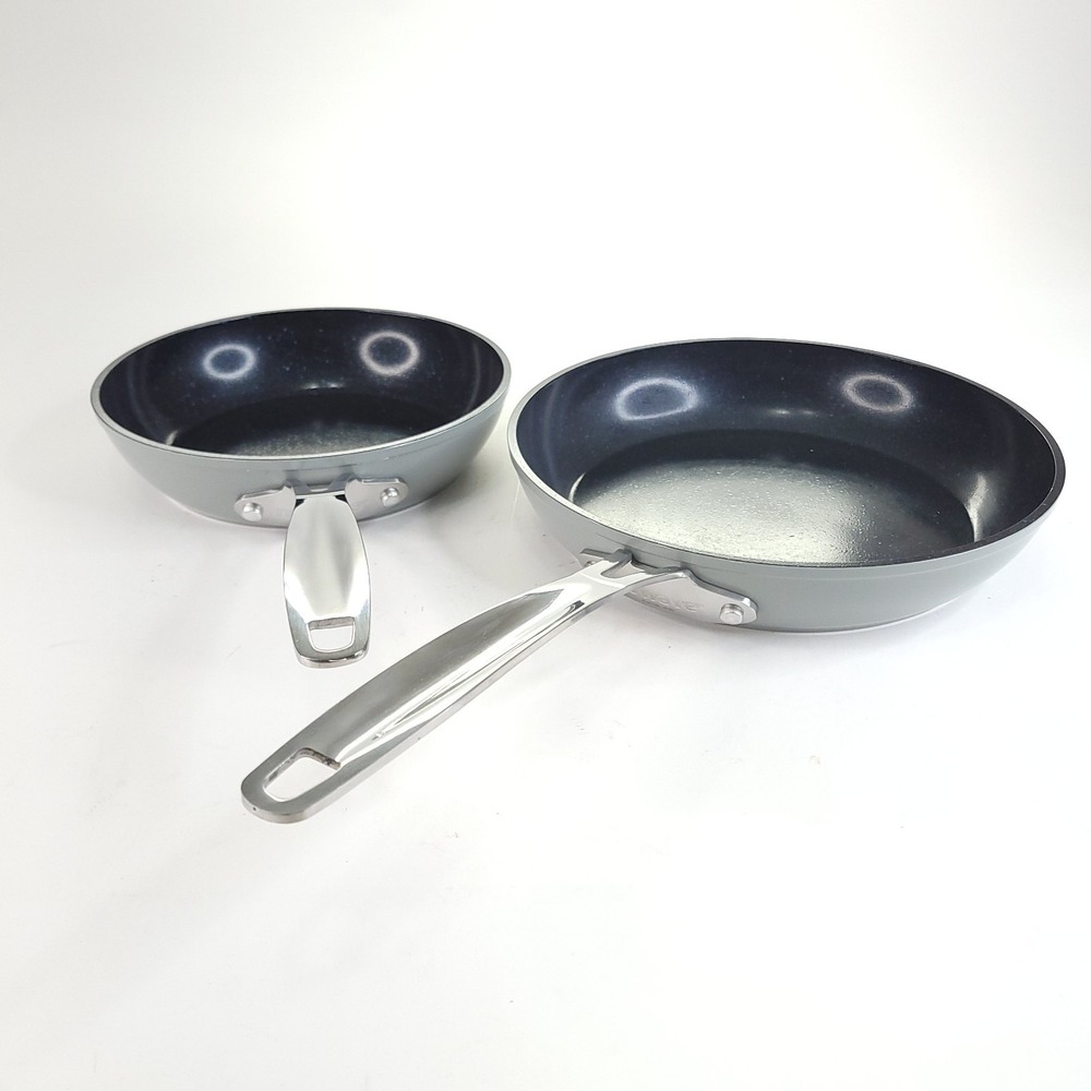 NuWave Duralon Blue Ceramic Non-Stick 8 inch and 9.5 inch Frying Pans - New